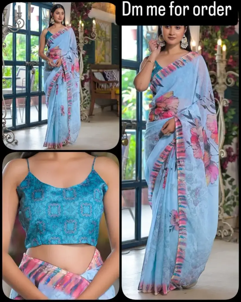 Georgette silk saree