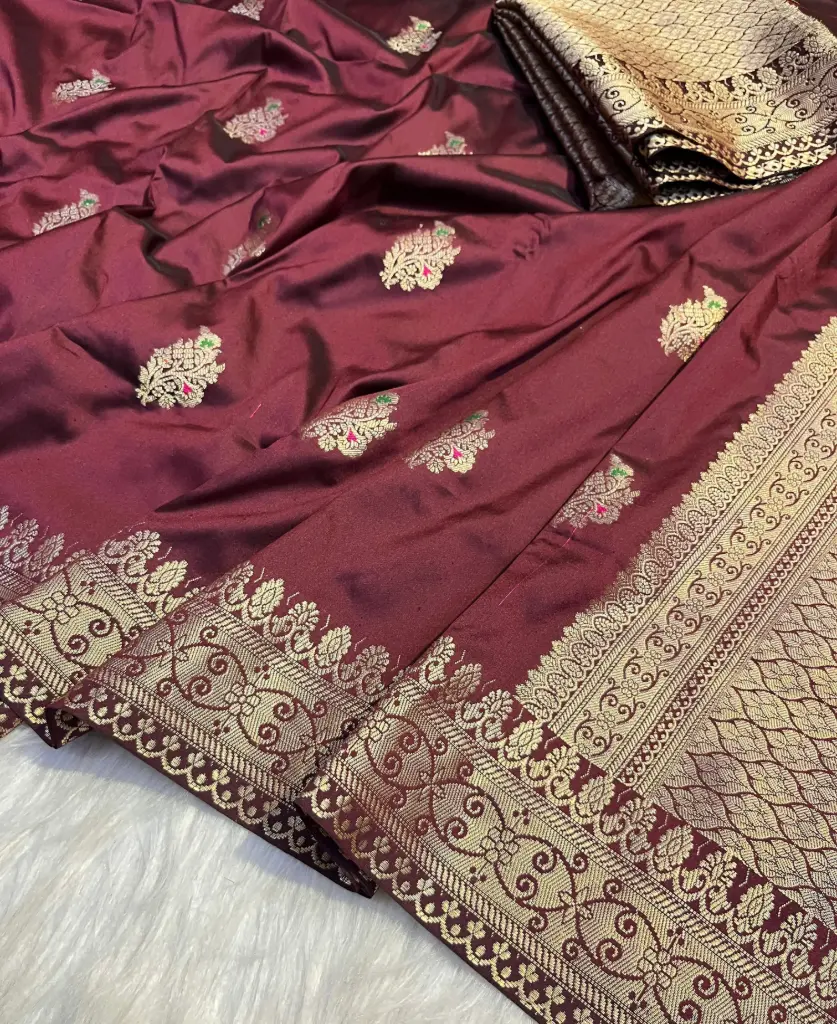 Semi Kattan Minedar Saree