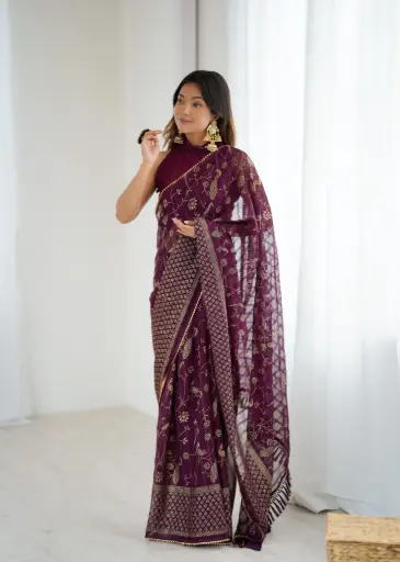 Georgette silk saree