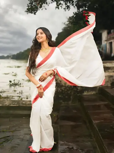 Linen saree