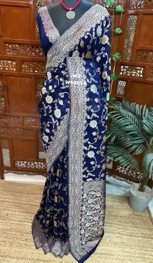 Georgette mina jaal saree