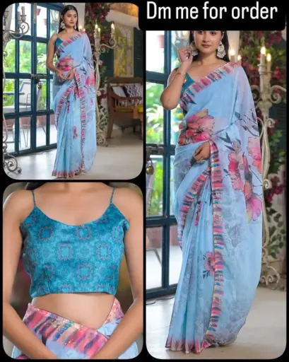Georgette silk saree